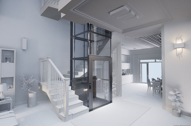ลิฟท์บ้านขนาดเล็ก ระบบความปลอดภัยสูง มาตรฐาน EU Safety Standard